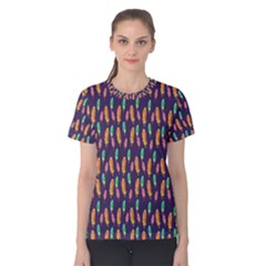 Multi Feather Print Tee - Women s Cotton T-Shirt