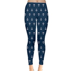 Navy anchor leggings - Everyday Leggings 