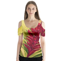 Butterfly Sleeve Cutout T-Shirt 
