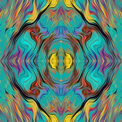 Lava Lamp Emerald Liquid Jungle By Paysmage Fabric