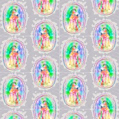 Baby Star Unicorn Medallion Watercolor Lace Canvas By Paysmage Fabric