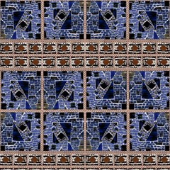 Blue Mosaic And Ropes By Paysmage Fabric