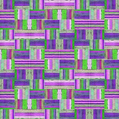 Old Wood Rectangle Tiles Parquetry Purple Lime By Paysmage Fabric