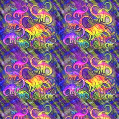 Psychedelic Plaid Dinos By Paysmage Fabric