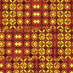 Quatrefoil Japanese Gold Yellow Orange Fabric