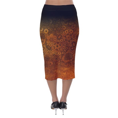 Velvet Midi Pencil Skirt 