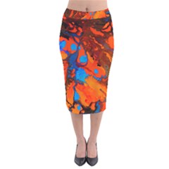 Velvet Midi Pencil Skirt