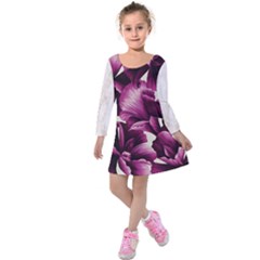 Kids  Long Sleeve Velvet Dress