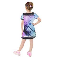 Kids  Short Sleeve Velvet Dress 