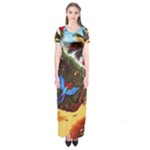 tropical paradise short sleeve maxi dress