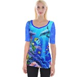 dolphines on the Coral Reef wide neckline tee