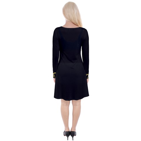 Long Sleeve Front Wrap Dress 
