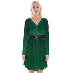  long sleeve front wrap dress