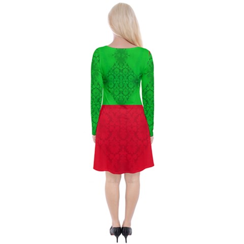 Long Sleeve Front Wrap Dress 