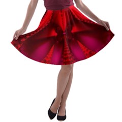 reds over red a-line skater skirt