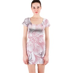 Flower Print Short Sleeve Bodycon Dress by jmcdesigns
