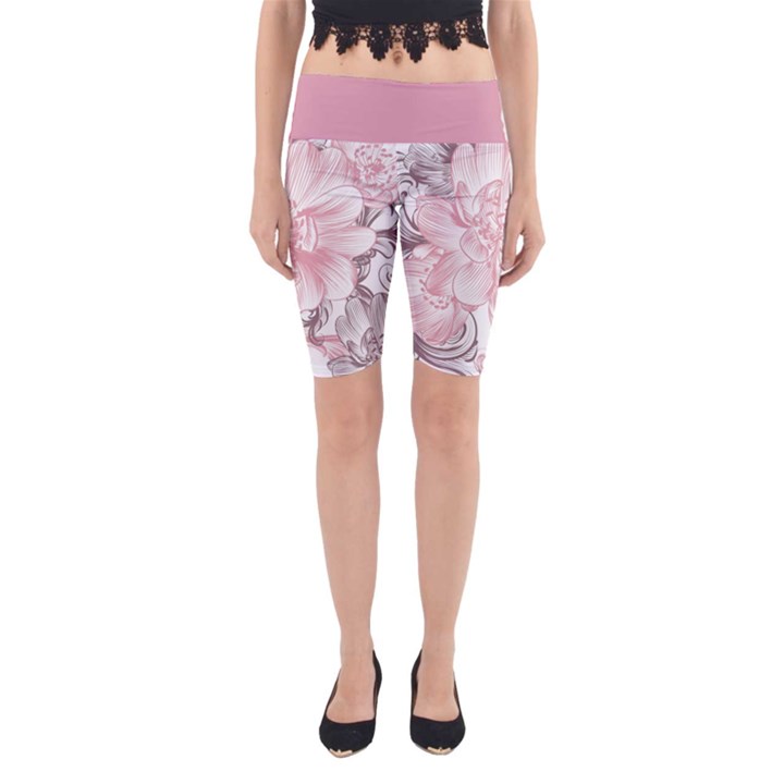 Flower Print Yoga Cropped Leggings