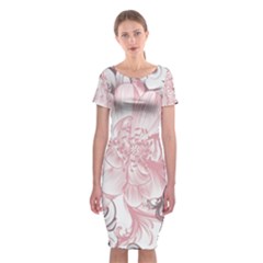 Flower Print Classic Short Sleeve Midi Dress by jmcdesigns