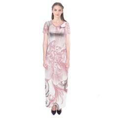 Flower Print Short Sleeve Maxi Dress by jmcdesigns