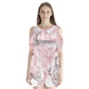 Flower Print Shoulder Cutout Velvet One Piece View1