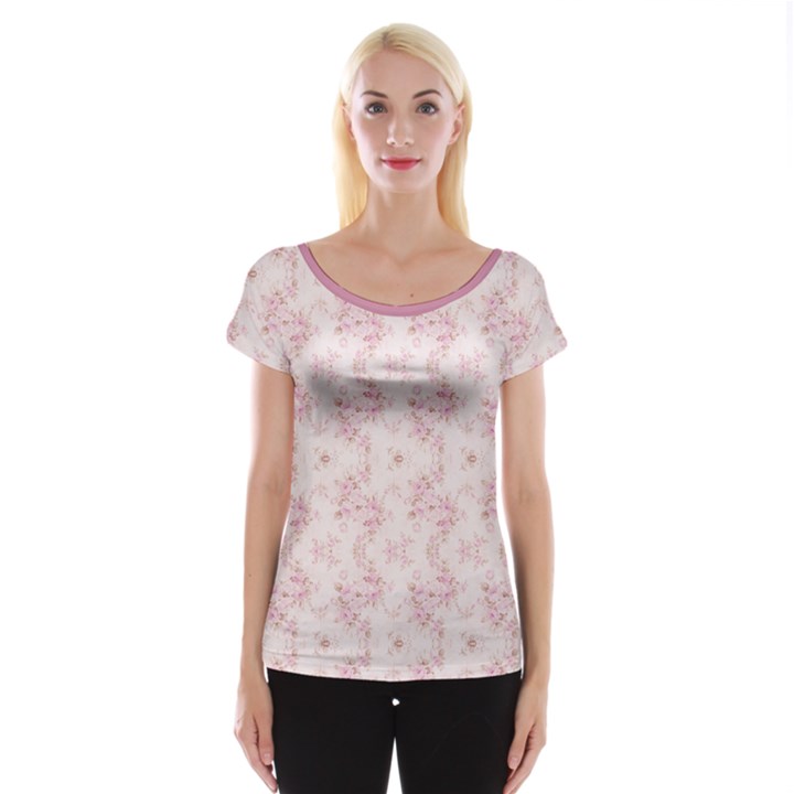 Small Flower Print Cap Sleeve Top