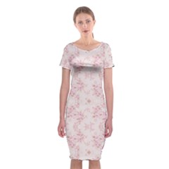 Small Flower Print Classic Short Sleeve Midi Dress by jmcdesigns