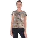 2 Flower Print Design Short Sleeve Sports Top  View1