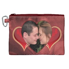 Our love Heart Canvas Cosmetic Bag  (XL) - Canvas Cosmetic Bag (XL)