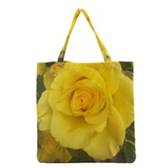 Yellow Rose Grocery Tote Bag by glendatartist