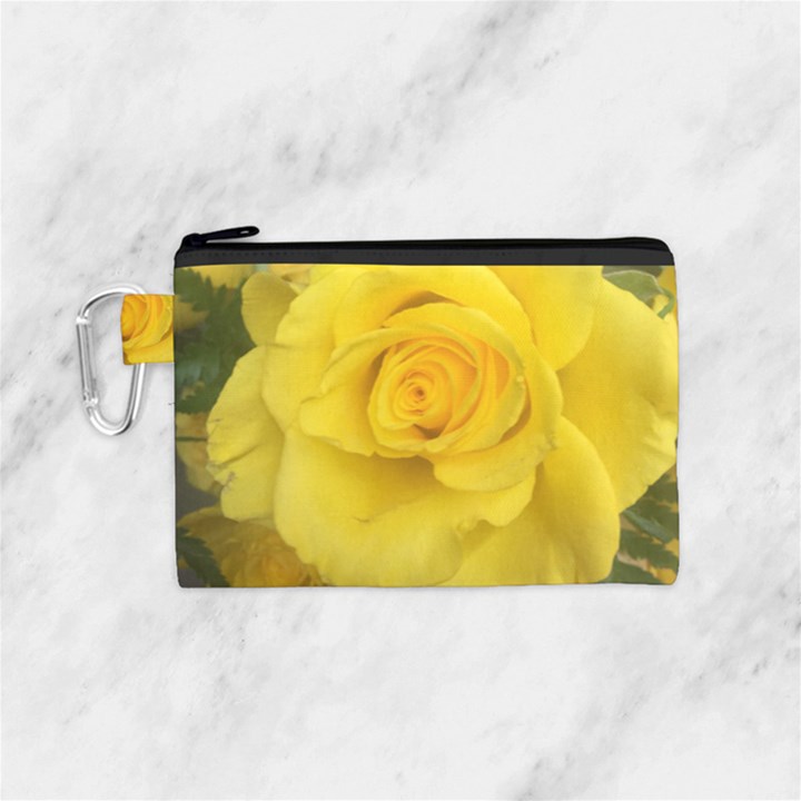 Yellow rose Canvas Cosmetic Bag (Small)