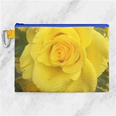 Yellow Rose Canvas Cosmetic Bag (xl) by glendatartist