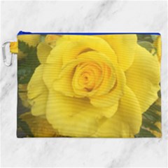 Yellow Rose Canvas Cosmetic Bag (xxl) by glendatartist