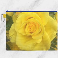 Yellow Rose Canvas Cosmetic Bag (xxxl) by glendatartist