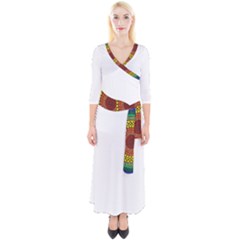 BlinkitArt Full Dress - Quarter Sleeve Wrap Maxi Dress