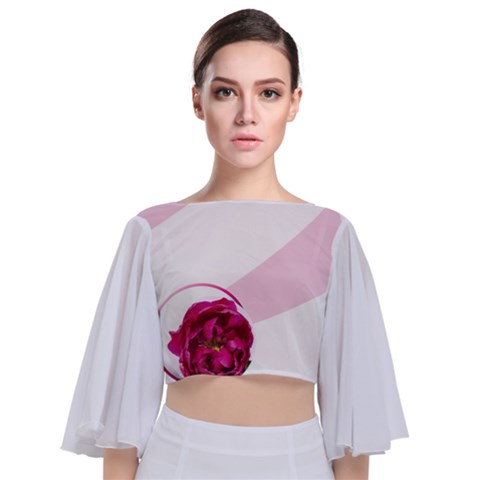 Tie Back Butterfly Sleeve Chiffon Top 