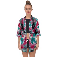 RedTealKimono - Open Front Chiffon Kimono
