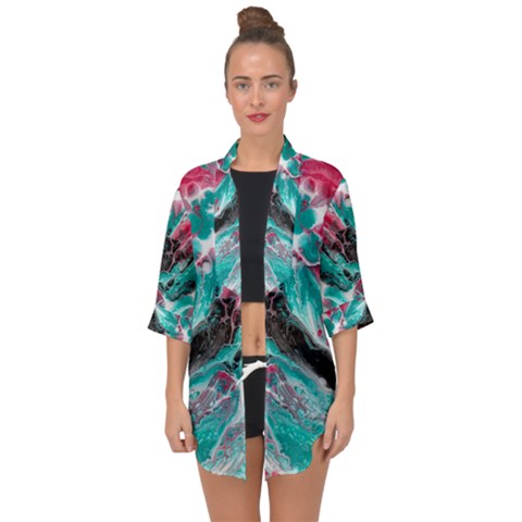 Open Front Chiffon Kimono 