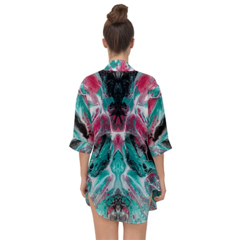 Open Front Chiffon Kimono 