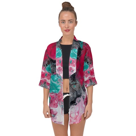 Open Front Chiffon Kimono 