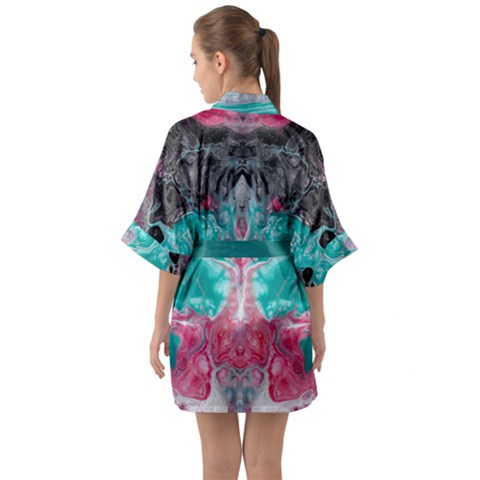 Half Sleeve Satin Kimono  