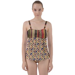 Tin Dogs and Police Boxes Tankini - Twist Front Tankini Set