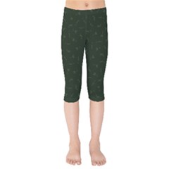 Green Mythical Silkens Kids Capri Leggings - Kids  Capri Leggings 