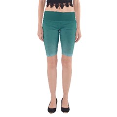 Teal Ombre Mythical Silken Yogga Cropped Leggings - Yoga Cropped Leggings