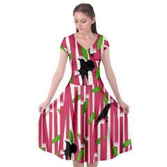 Cap Sleeve Wrap Front Dress