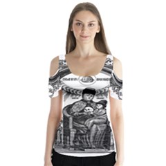 Вредная Мадонна - Butterfly Sleeve Cutout T-Shirt 