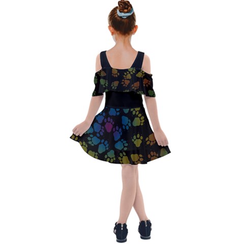 Kids  Shoulder Cutout Chiffon Dress 