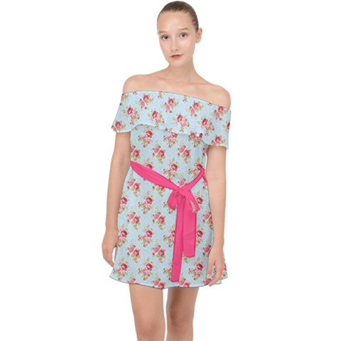 Off Shoulder Chiffon Dress 