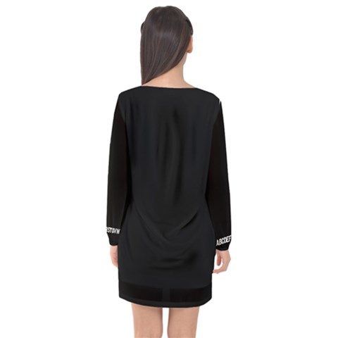 Long Sleeve Chiffon Shift Dress  