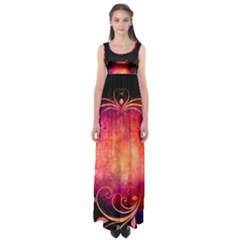 Pink Colored Swirl Dress - Empire Waist Maxi Dress