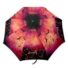 Pink Bird Swirl Umbrella - Folding Umbrella